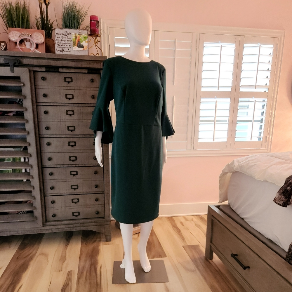 REBECCA B PARTY COCKTAIL DRESS GREEN 16W